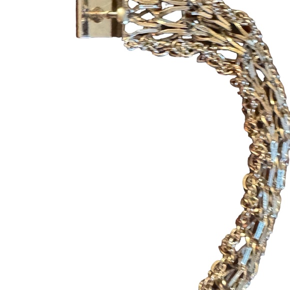 Vintage rhodium plated fancy link charm bracelet JEM Sterling silver 925 - Picture 6 of 8